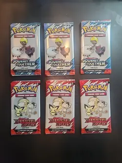Pokemon Fun Packs 3 Destined Rivals and 3 Journey Together 3 Cards Per Pack - Image 1