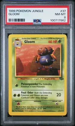 1999 Gloom #37 Jungle Set Uncommon Original Pokemon Card PSA 8 - Image 1