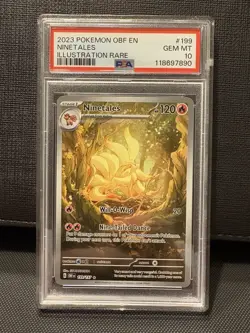 Pokemon TCG Ninetales Obsidian Flames Holo Card 199/197 PSA10 Gem! - Image 1
