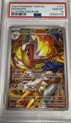 Infernape Holo Twilight Masquerade Illustration Card 173/167 Pokemon TCG PSA 10 - Image 1