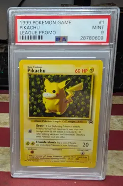 1999 Pokemon Game League Black Star Promo Pikachu # 1 PSA 9 Mint Rare Card - Image 1