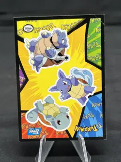 Squirtle Wartortle Blastoise 1999 Pokemon Topps Movie Sticker Card - Image 1