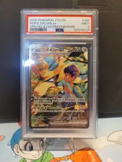 Pokemon TCG Hop's Zacian EX Holo Card 186/159 Sv09: Journey Together Psa 9 - Image 1