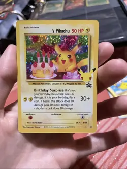 Happy Birthday Pikachu Holo 24 Celebrations Birthday Pokemon Card NM - Image 1