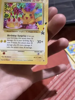 Happy Birthday Pikachu Holo 24 Celebrations Birthday Pokemon Card NM - Image 5