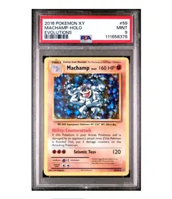 2016 Pokemon XY Evolutions # 59 Machamp Holo PSA 9 Card MINT! - Image 1