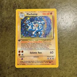 Pokemon Machamp 1st Edition 8/102 Base Set TCG Card HP Condition - Image 1