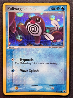 Misprint Poliwag 67/115 EX Unseen Forces Pokemon Card Reverse Holo Near Mint - Image 1