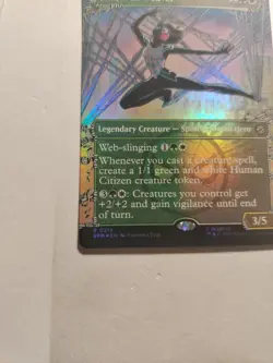 MtG FOIL Silk, Web Weaver Borderless Marvel's Spider-Man MAGIC THE GATHERING 215 - Image 4