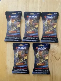 Lot Of 5 Magic The Gathering D&D Adventures in the Forgotten Realms Booster Pack - Image 1