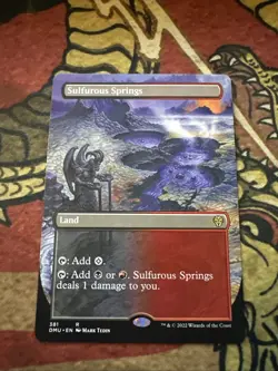 Mtg Magic Dom United Full Art Sulfurous Springs Misprint Error Yellow Ink Back - Image 1