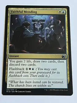 Faithful Mending 221 MTG Innistrad Midnight Hunt 2021 Mint - 9.0 + Non Foil - Image 4