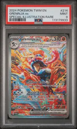 2024 POKEMON TWM EN-TWILIGHT MASQUERADE #214 GRENINJA EX PSA 9 - Image 1