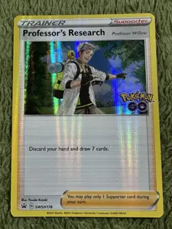 Pokemon Professor's Research Black Star Promo SWSH178 Holo Promo NM - Image 1