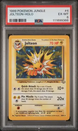 1999 POKEMON JUNGLE #4 JOLTEON-HOLO PSA 6 - Image 1