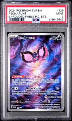 2024 Pecharunt 129 (Pokemon Center) Pokemon Shrouded Fable ETB Promo PSA 9 - Image 1