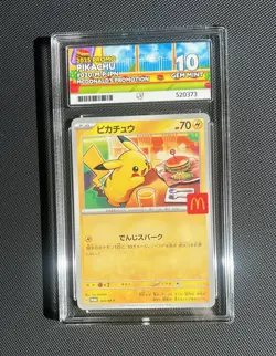 ACE Graded Gem Mint 10 Pikachu Promo 020/M-P McDonald’s 2025 Pokemon Japanese - Image 1