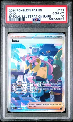 2024 POKEMON PAF EN-PALDEAN FATES SPECIAL ILLUSTRATION RARE #237 IONO PSA 10 - Image 1