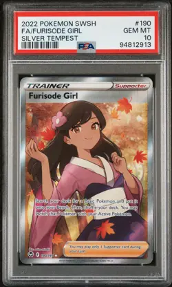 2022 POKEMON SWORD & SHIELD SILVER TEMPEST #190 FULL ART/FURISODE GIRL PSA 10 - Image 1