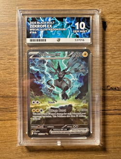 Pokemon TCG Black Bolt Zekrom ex 166/086 SIR Illustration Rare ACE Graded 10 - Image 1