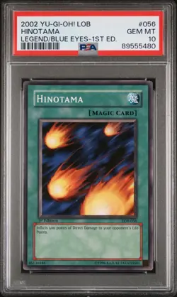 Hinotama LOB 1st Ed PSA 10 Common #056 Yugioh 2002 - Image 1
