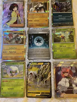 Pokemon Holo 9 Card Lot Full Art Trainers, Lokix Boltund Kiara Beedrill +more - Image 1