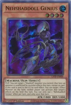Yu-Gi-Oh Card - GFTP-EN006 - NEHSHADDOLL GENIUS (ultra rare holo) - NM/Mint - Image 1