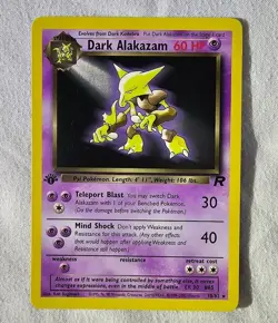 Pokemon Card - Dark Alakazam Team Rocket 1st Edition 18/82 Rare non holo - Image 1