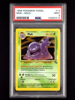 Vintage 1999 Pokemon Fossil Muk - Holo Card #13: PSA 9 MINT - Image 1