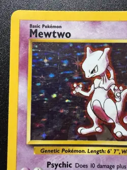 Mewtwo 10/102 Base Set Pokemon Card Holo Foil Rare HP - Image 3