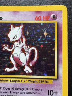 Mewtwo 10/102 Base Set Pokemon Card Holo Foil Rare HP - Image 4