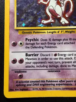 Mewtwo 10/102 Base Set Pokemon Card Holo Foil Rare HP - Image 5