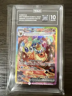 Pokemon TCG Flareon EX Prismatic Evolutions Card 146/131 SIR TAG Gem Mint 10 - Image 1