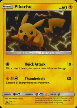 Pikachu - SM227 Holo Promo SM Promos Pokemon Card LP - Image 1