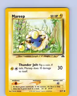 Pokemon TCG Mareep Neo Discovery 58/75 Unlimited Regular Common Card WOTC NM - Image 1