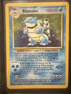 Blastoise Pokemon TCG Card Base Set 2/102 HOLO RARE LP/MP - Image 1