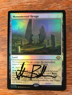 Magic the Gathering MTG foil Monumental Henge Modern Horizons 3 signed NM - Image 1