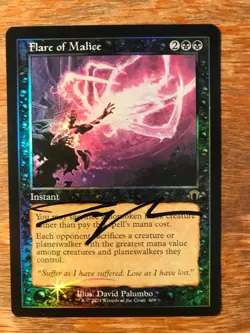 Magic the Gathering MTG foil Flare of Malice Modern Horizons signed NM - Image 1