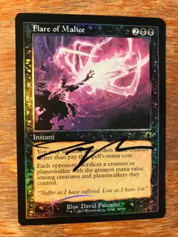Magic the Gathering MTG foil Flare of Malice Modern Horizons signed NM - Image 2