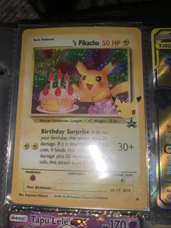 Pokemon Celebrations Classic Collection Birthday Surprise Pikachu HOLO NM-Mint - Image 1