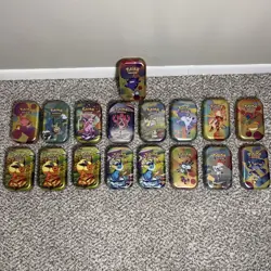Pokemon Mini Tins Empty Lot of 17 Tins Only No Cards No Packs - Image 1