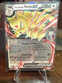 Team Rockets Persian Ex SVP 218 Promo Pokemon TCG Destined Rivals Tin - NM - Image 1