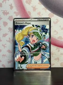 Pokemon TCG Emcee's Hype 220/182 Sv10: Destined Rivals Full Art Nintendo NM - Image 1