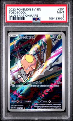 2023 POKEMON SVI EN-SCARLET & VIOLET ILLUSTRATION RARE #201 TOEDSCOOL PSA 9 - Image 1