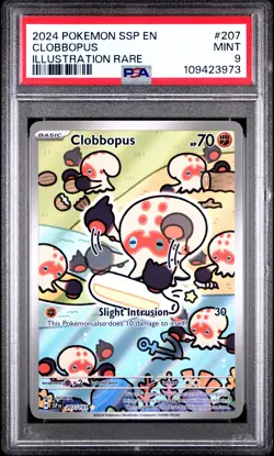 2024 POKEMON SSP EN-SURGING SPARKS ILLUSTRATION RARE #207 CLOBBOPUS PSA 9 - Image 1
