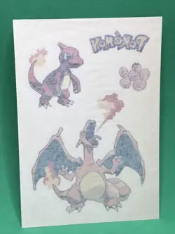 CHARIZARD 2000 Merlin Pokemon Tattoos - Charizard Charmeleon Exeggcute Vintage - Image 1