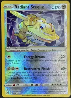 Radiant Steelix 124/196 Lost Origin Ultra Rare Pokemon TCG - NM - Image 1