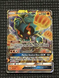 Marshadow GX 80/147 Holo Ultra Rare - SM Burning Shadows Pokemon Card - NM - Image 1
