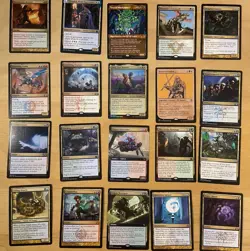 Magic The Gathering Lot Of 20 Gold Cards Including Rares and Mythics NM - Image 1