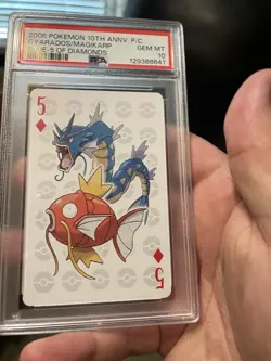Gyarados/Magikarp - PSA 10 - 2006 10th Anniversary JPN Poker Card - Image 1